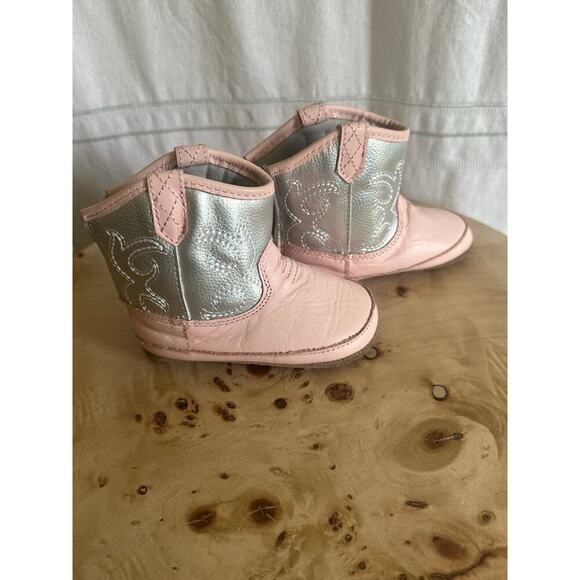 Robeez Baby Girl Cowboy Boots Pink & Silver Leather – Size 12-18 Months - Picture 4 of 7